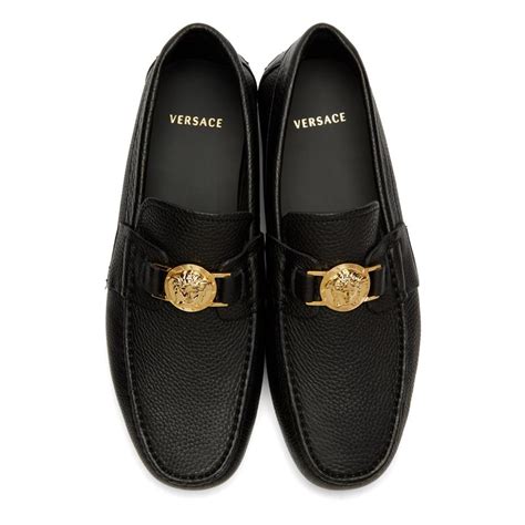 mens black versace shoes|Versace collection men's loafers shoes.